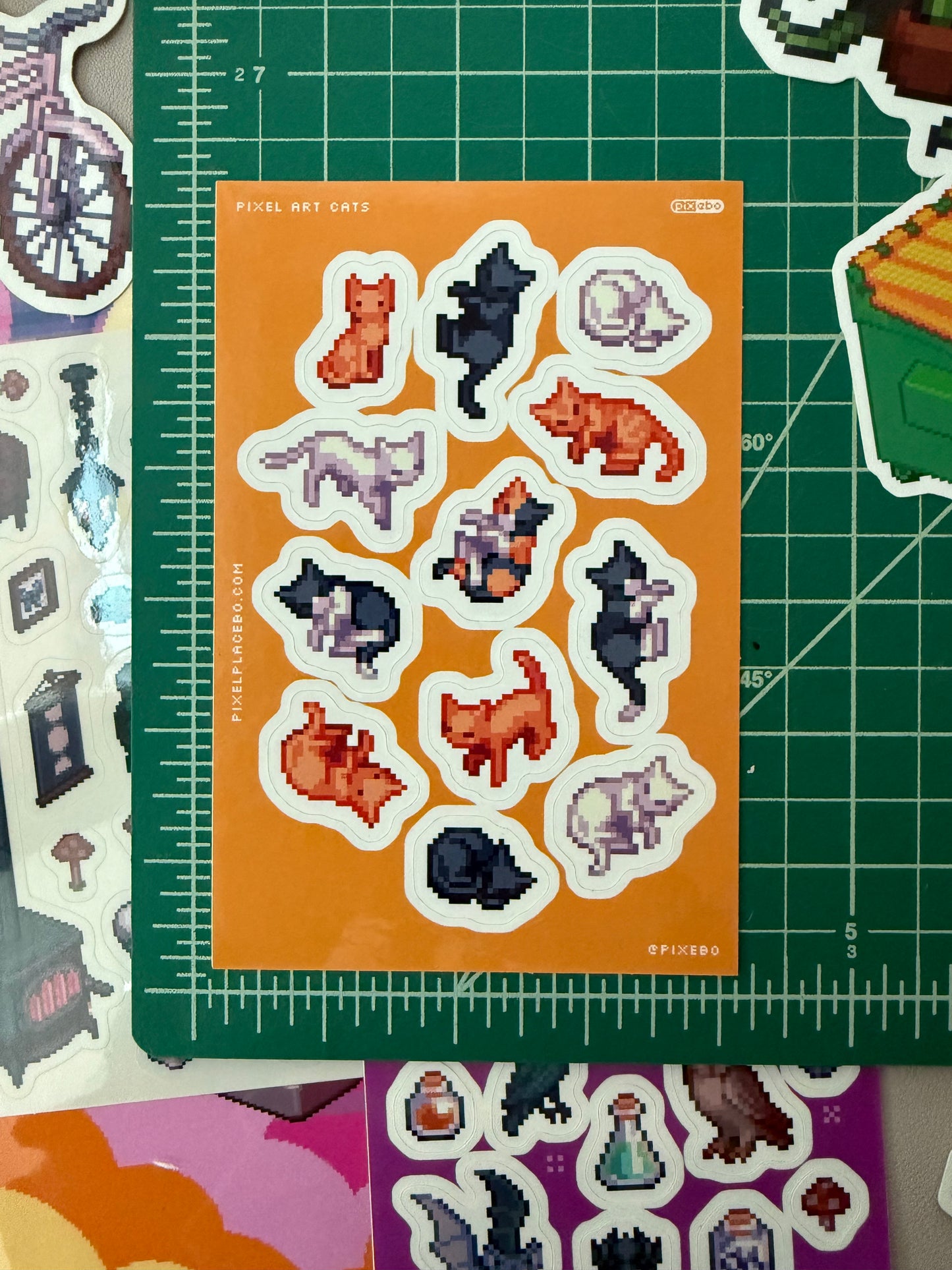 Cats pixel art stickersheet