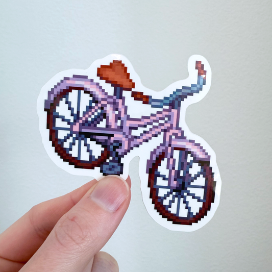 Bicycle pixel art sticker