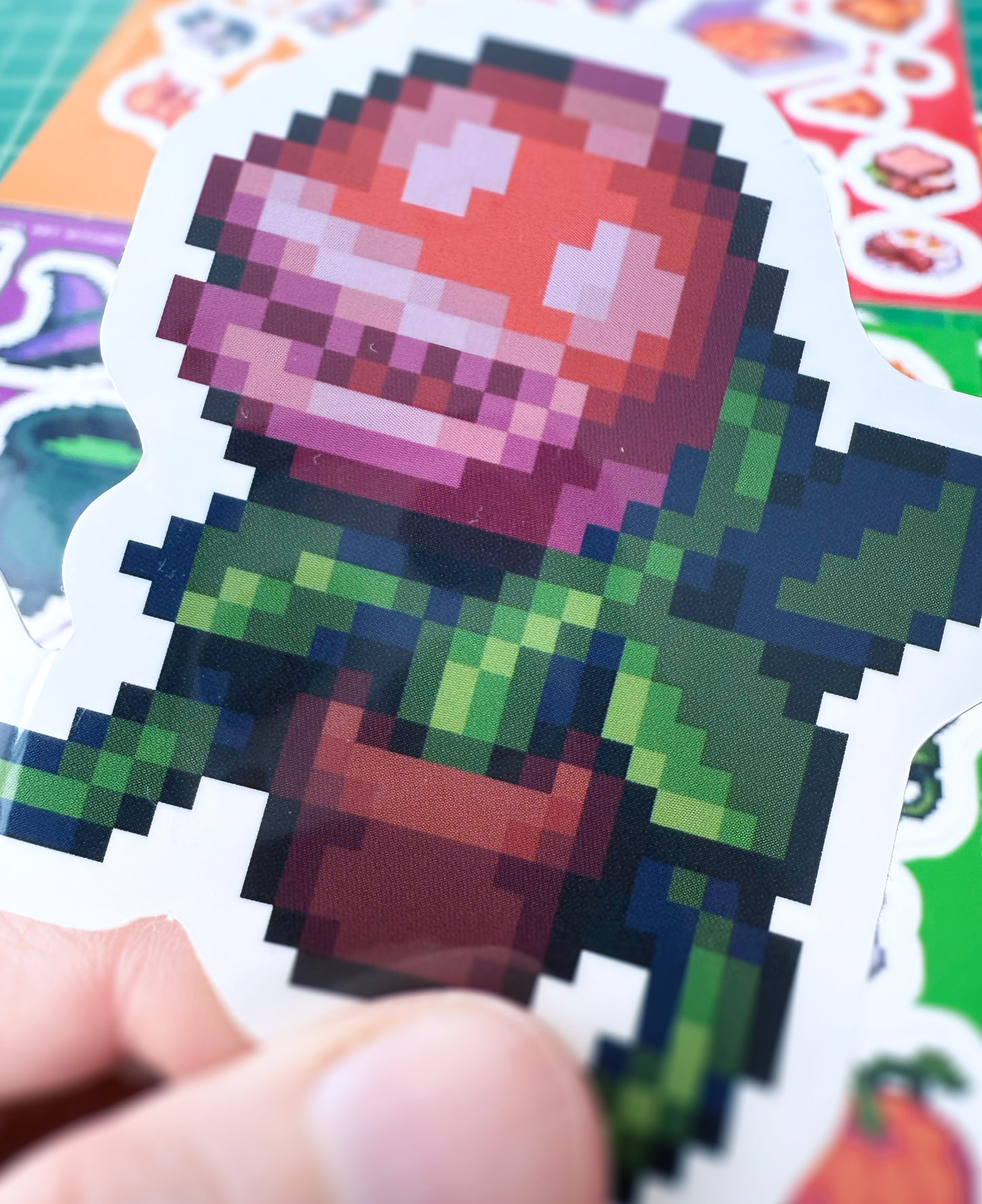 Carnivorous plant pixel art sticker