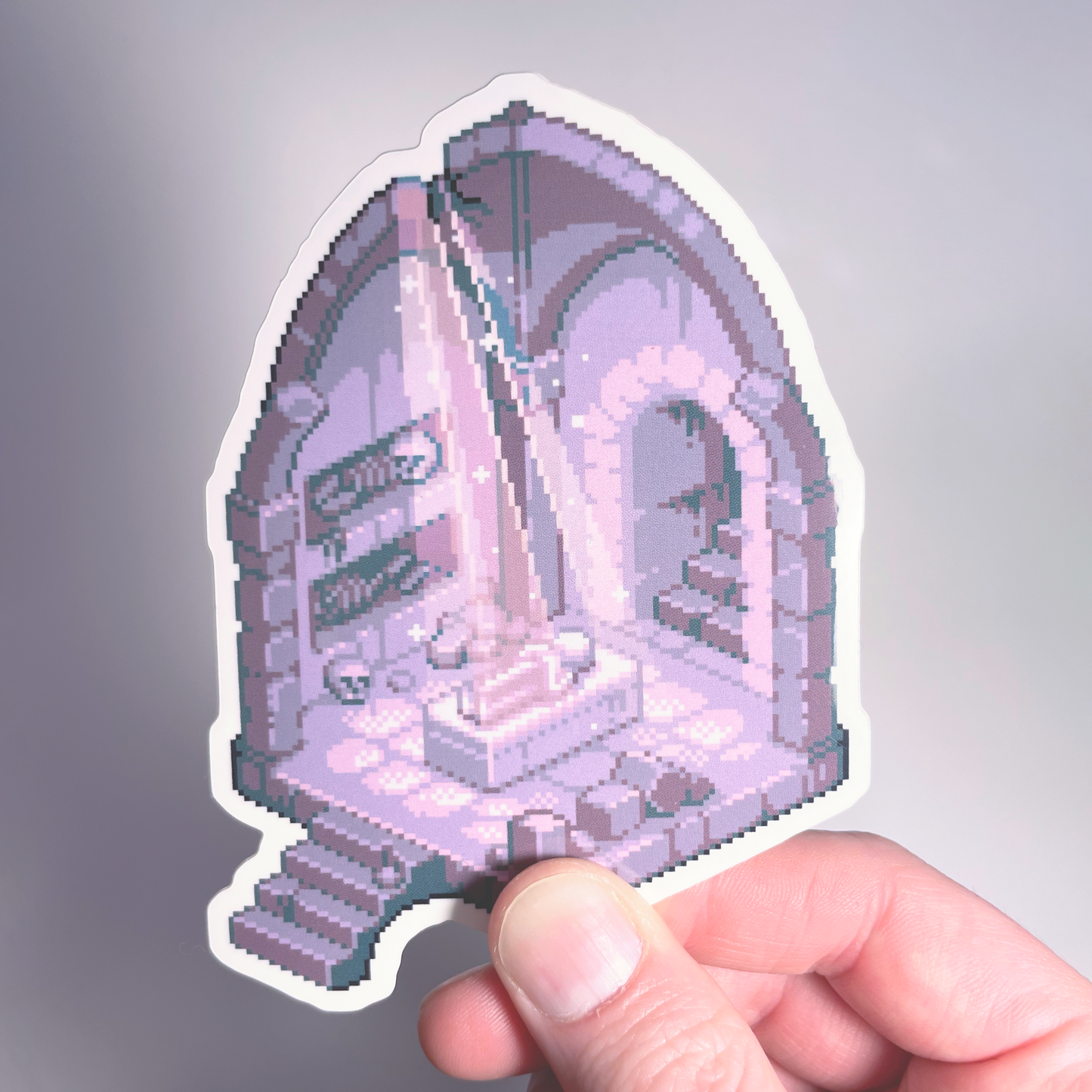 Isometric catacombs pixel art sticker