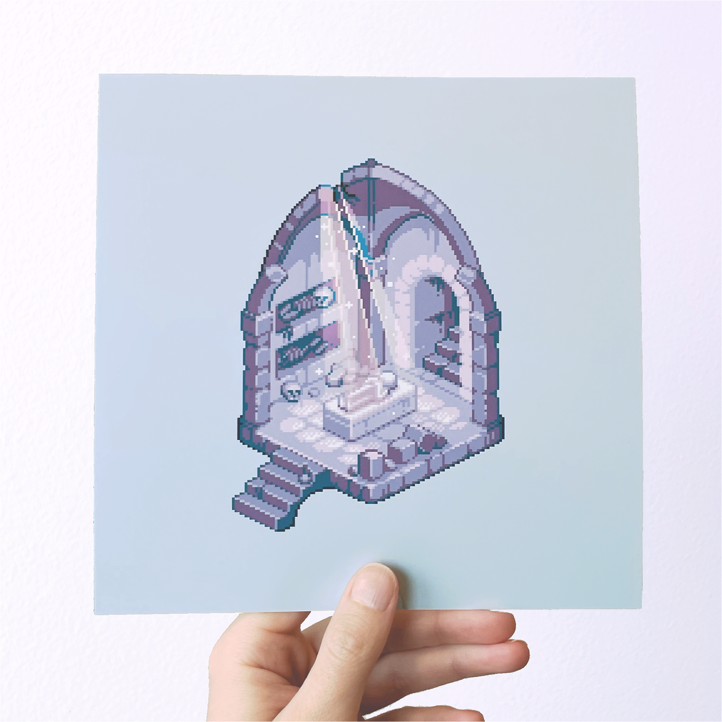 Isometric catacombs pixel art print