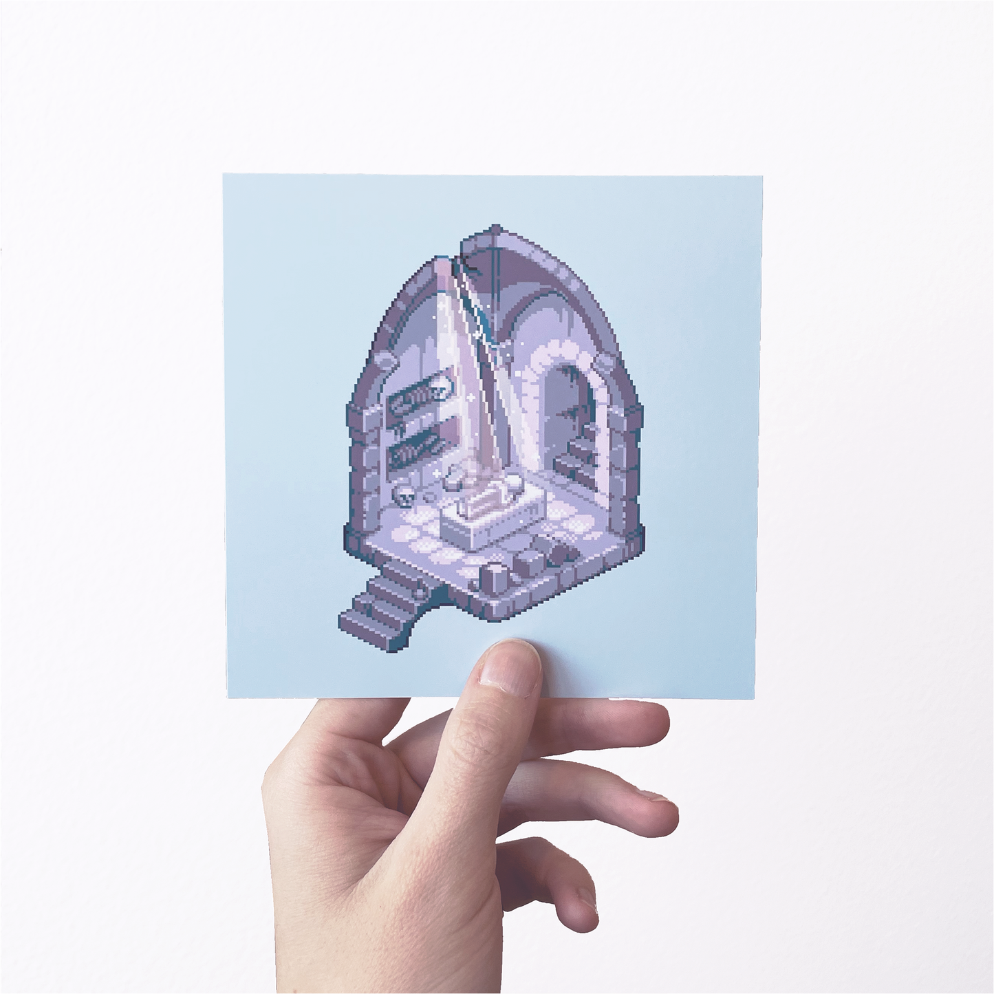 Isometric catacombs pixel art print