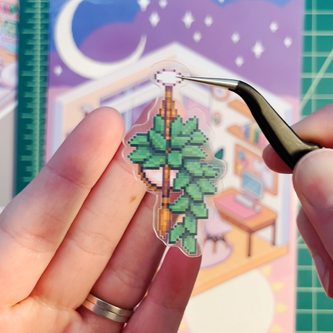 Pixel dreamy bedroom stickersheet - Decorate it yourself!