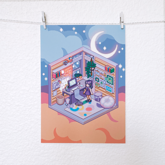 Pixel office print