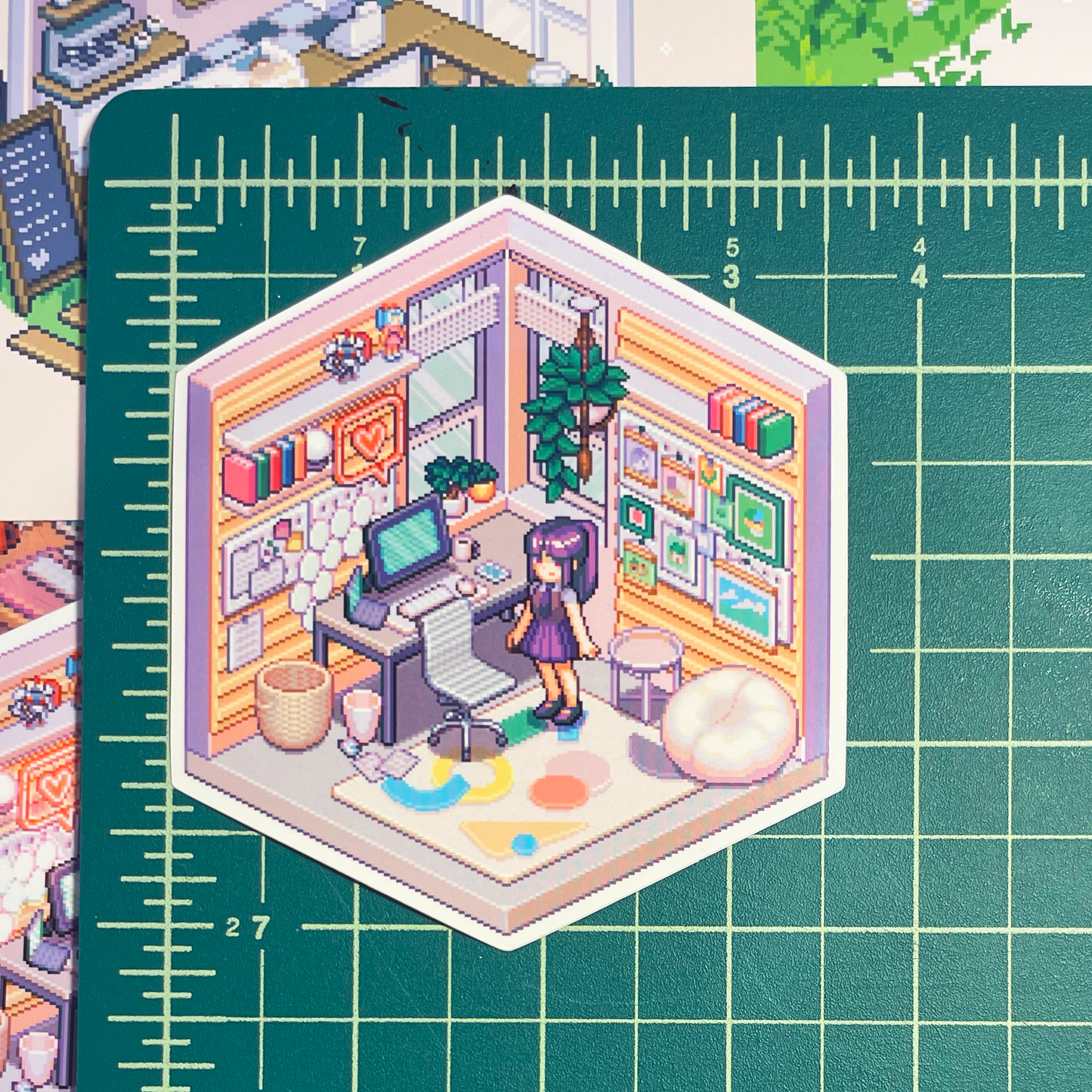 Office pixel art sticker