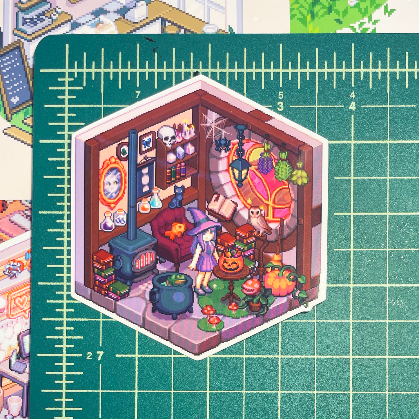 Halloween room pixel art sticker